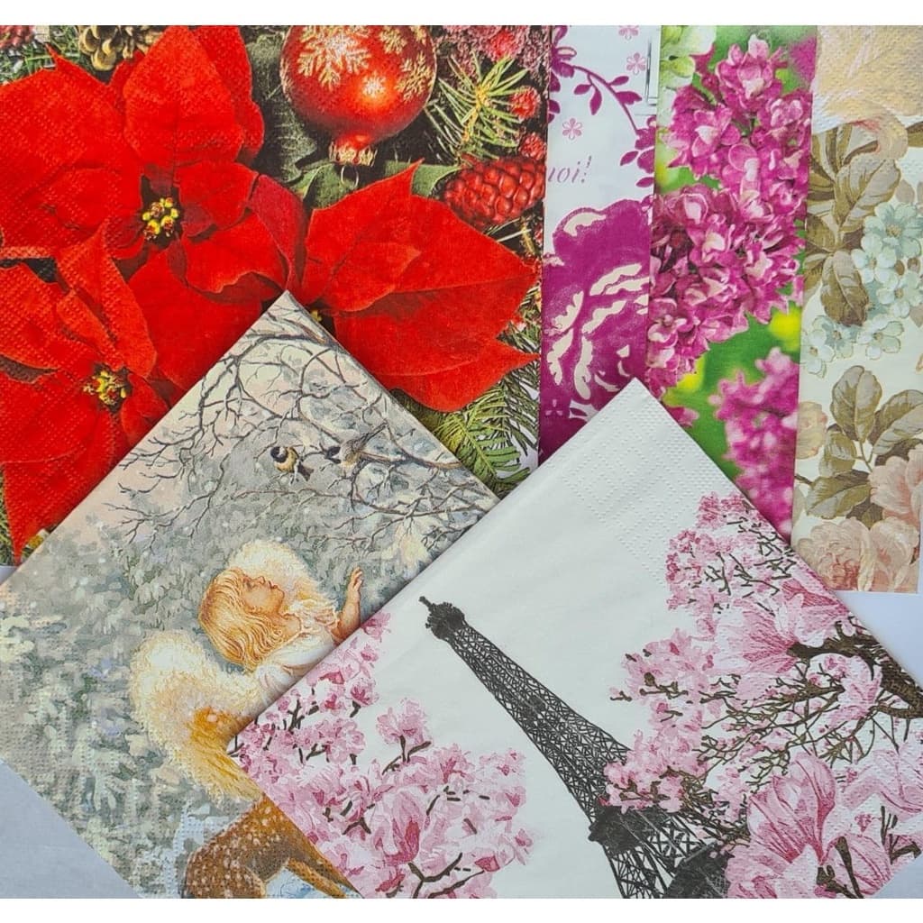 10 Guardanapo Papel Decorativo, SORTIDOS- Artesanatos. Medida 33cmx33cm