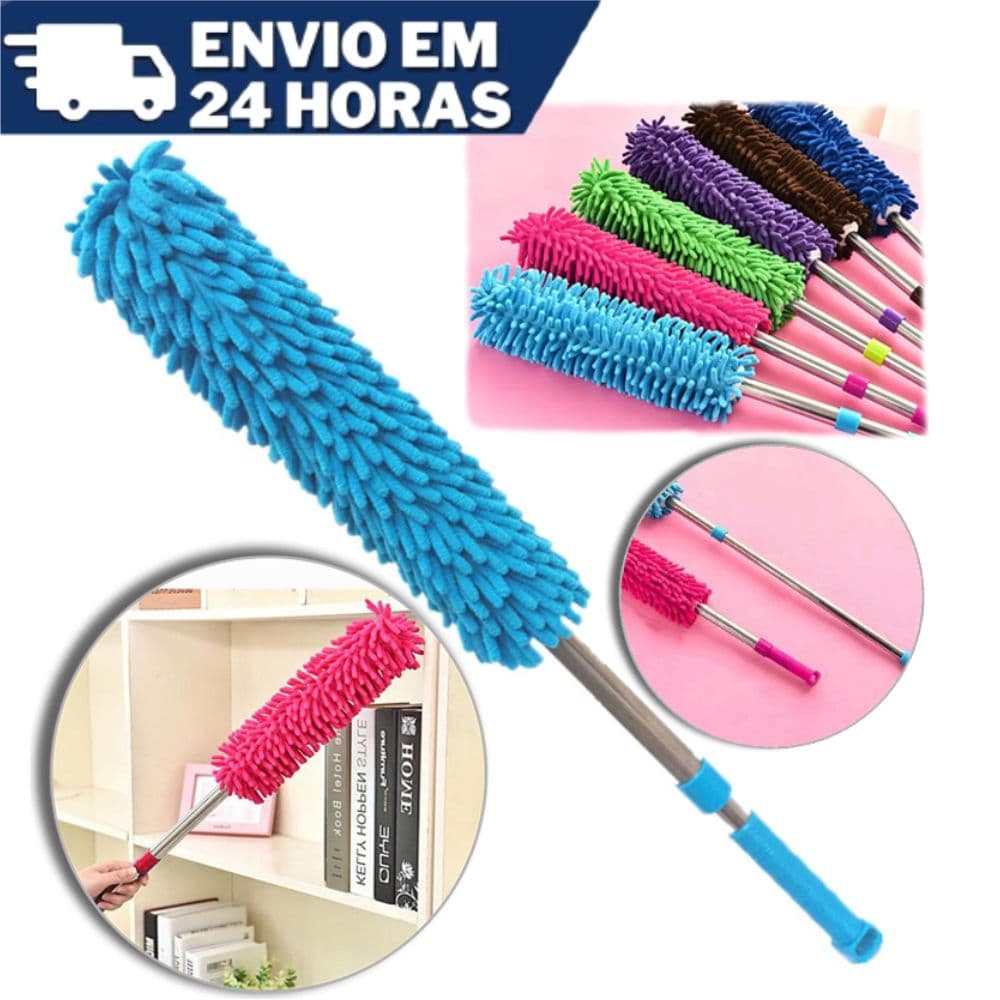 Espanador De Pó Cabo Extensível De Microfibra Eletrostático Lavável Colorido Retrátil