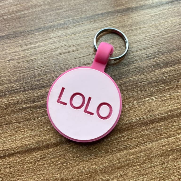 Placas de Identificação Pet Em Borracha Silicone Pet Name Círculo M Candy