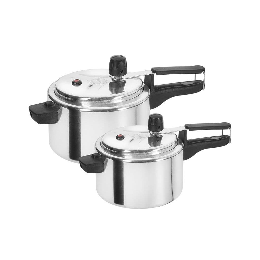 KIT COM 2 PANELAS DE PRESAO PRESSÃO ALUMINIO POLIDA VÁRIOS KITS APROVADO SELO DO INMETRO