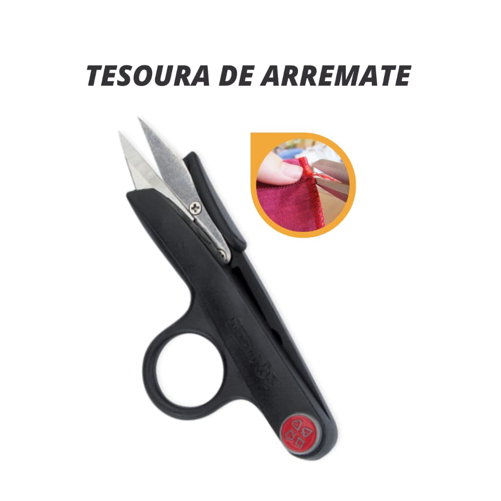 Tesoura Arremate tictac  Pic Corte e Costura Tecelão artesanato e Patchwork - Mundial 601N-4