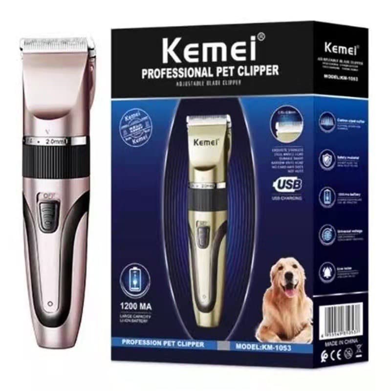 Máquina de Tosar Cachorro Removedor Aparador De Cortar Pêlos Pet Animais Cães Gatos Kemei Km-1053