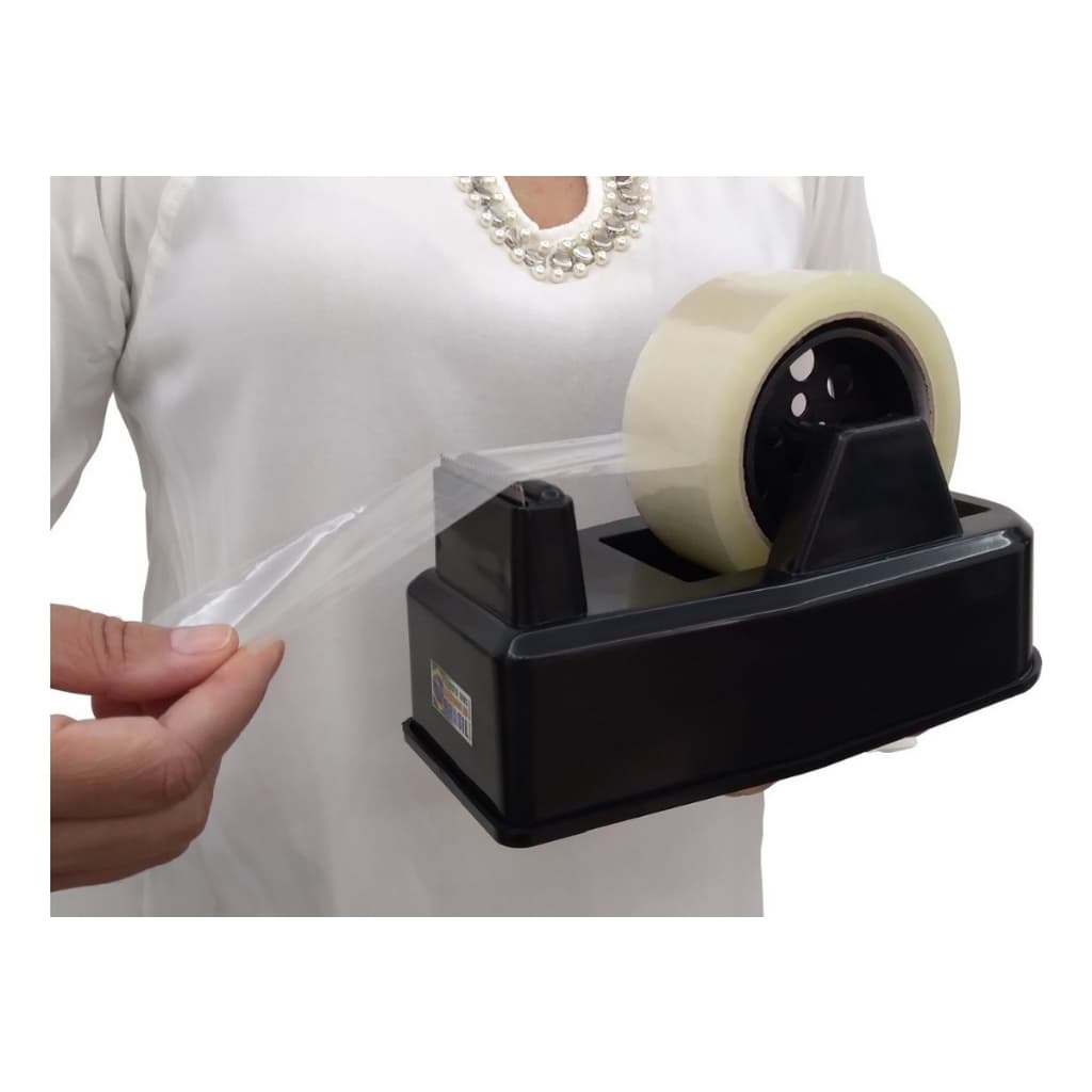 Suporte Aplicador De Mesa Bancada P/ Fita Durex Adesiva Larga 50mm Grande Dispensador Porta Fita