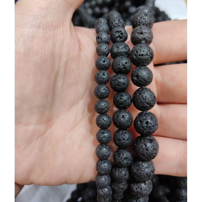 Fio de pedra Vulcânica 6, 8 ou 10mm - 1 Fio