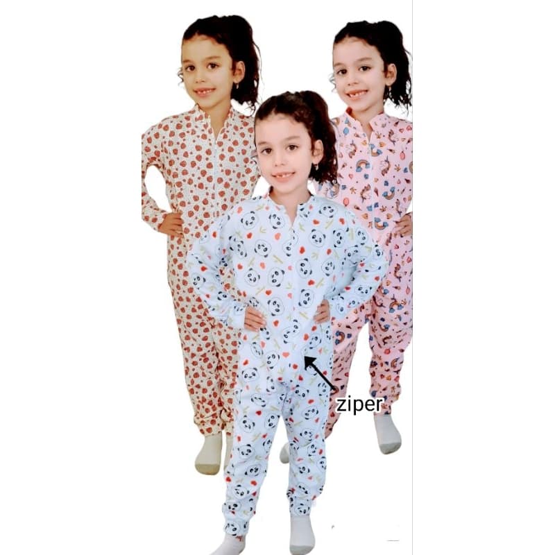 Pijama macacão infantil malha 100% algodão c/ ziper  tam 2 ao 10 p/ menina e menino