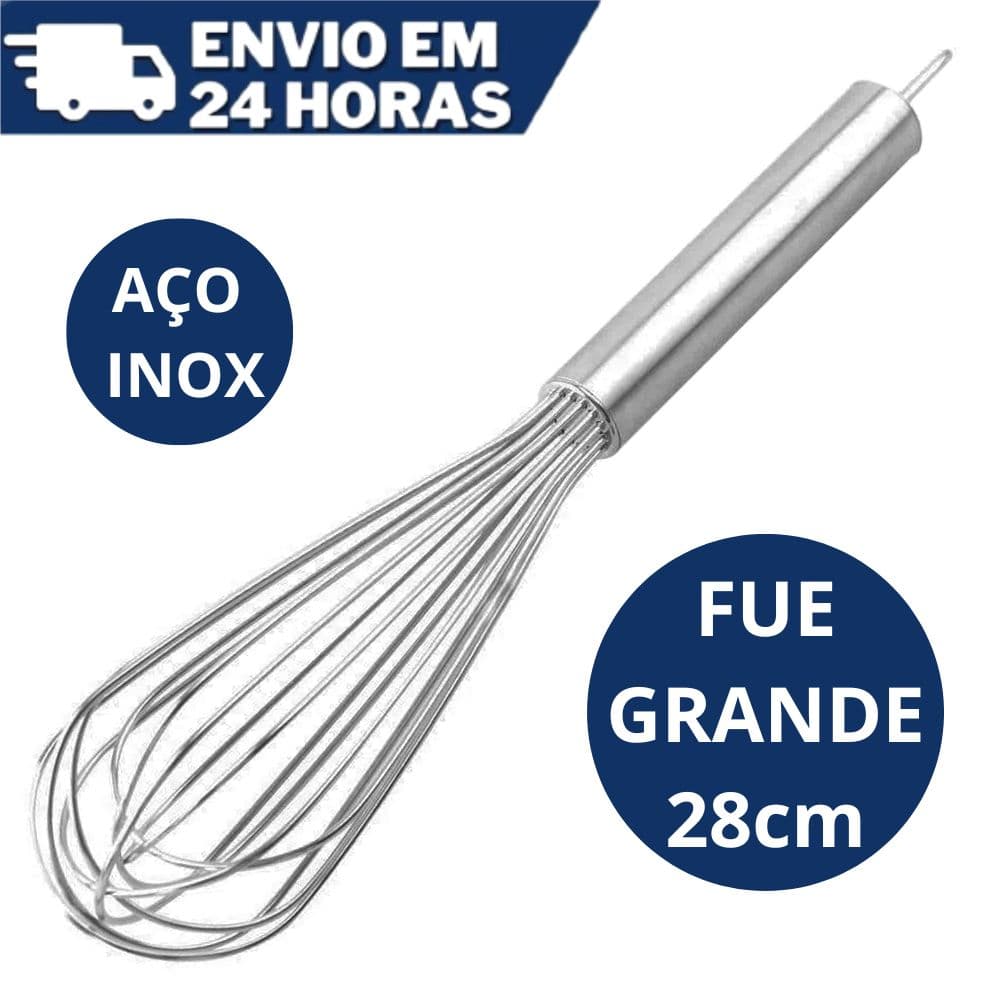 Fue Profissional Batedor de Ovos Fuê Fouet Inox 28 cmOmelete Bolo Cozinha Misturador de Massas Clara em Neve Creme Mixer