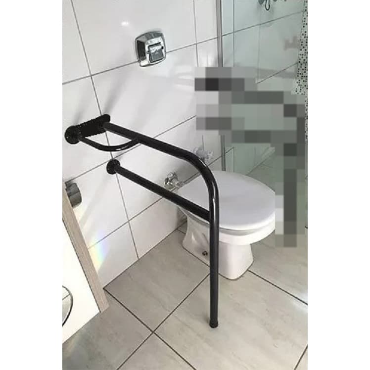 Barra Lateral Vaso Sanitário Para Idosos Deficientes Aço Reforçado Kit Completo