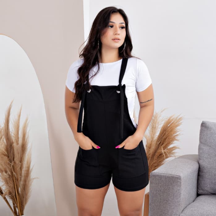 Jardineira Feminina Evangélica Macacão Feminino Salopete Macaquinho Soltinho Macacôes