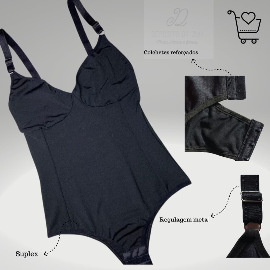 Cinta Body Modelador Suplex Sem Bojo Redutora De Medidas Com Compressão Alça Reforçada Feminino
