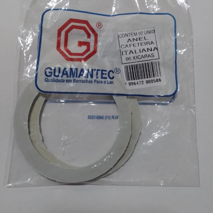 Jogo 2 borrachas anel de vedaçâo cafeteira italiana 3,6,9,12 cafes GUAMANTEC