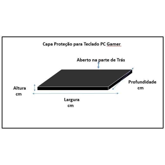 Capa Proteção para Teclado PC Gamer Sob Medida Confeccionada em TNT Preto Bonito Resistente Antipoeira.