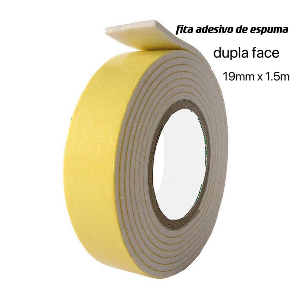 Fita Adesiva Dupla Face Espuma 19mm c/1,5 metros JOJO