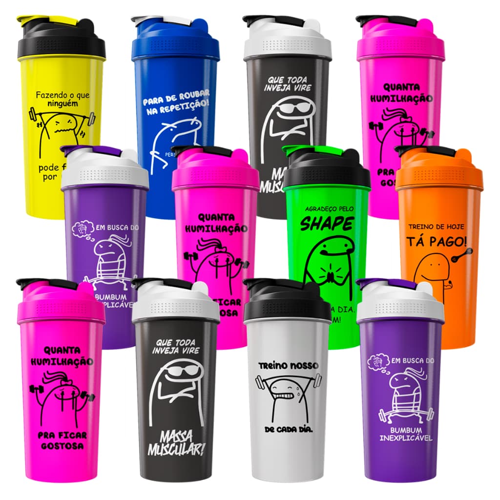 Kit 12 Coqueteleiras Memes 600ml - Preço de Revenda Academia