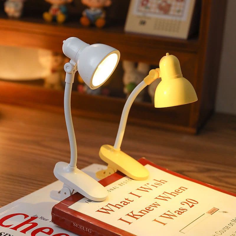 Mini Lâmpada De Mesa LED Alimentada Por Bateria Livro De Leitura com Clipe De suporte Luz Ajustável Portátil.