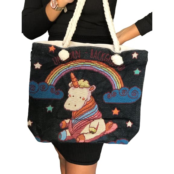 bolsa feminina alça de corda varios modelos unicornio