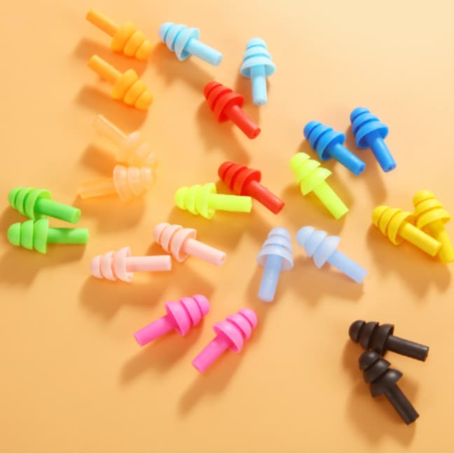 Kit Protetor de Ouvido Auricular Silicone Para Natação Abafar Sons Barulho Anti Ruído LR-0165