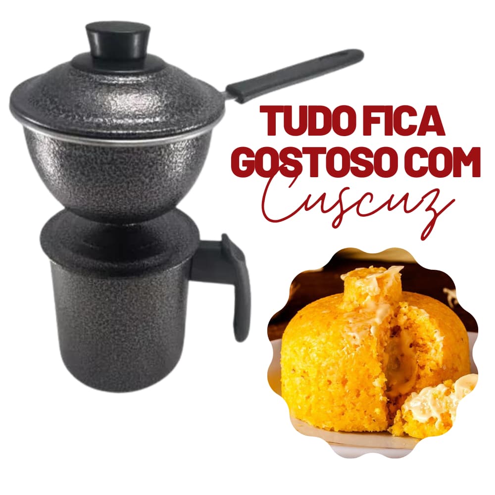 Cuscuzeira individual Alumínio 2 em 1 Porção Única Cuscuz Nordestino Varias Cores