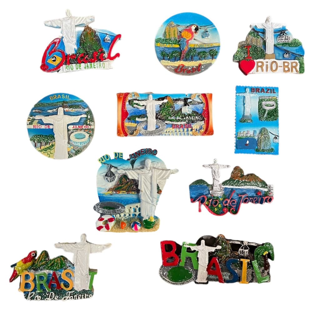 Imãs de Geladeira de Resina Brasil Rio de Janeiro Decorativo Lembrança
