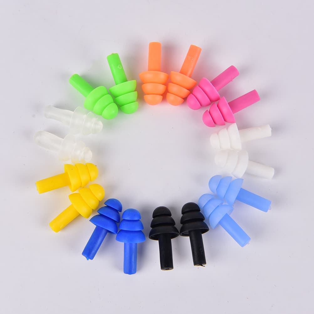 Kit Protetor de Ouvido Auricular Silicone Para Natação Abafar Sons Barulho Anti Ruído