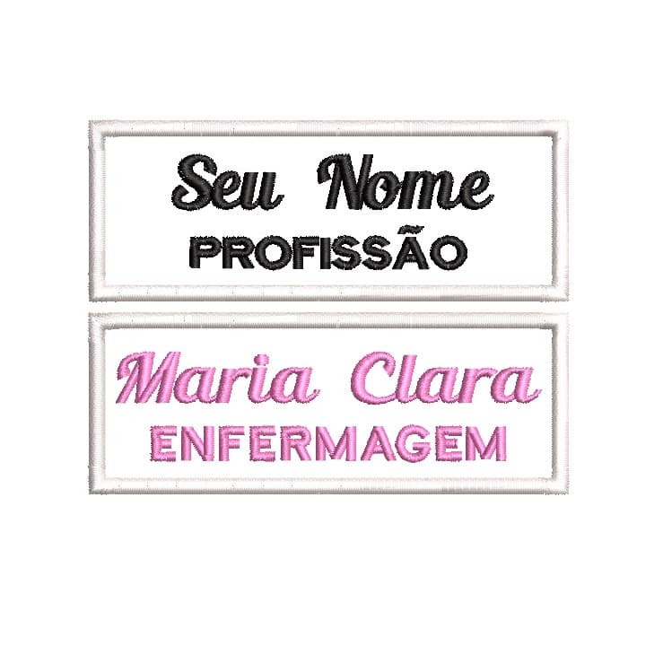 Patch Bordado -  Nome + Profissão Para Uniformes e Jalecos