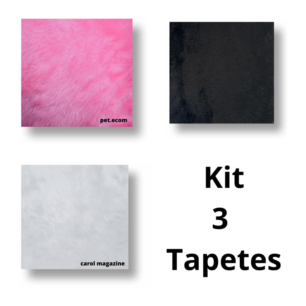 Kit 3 Tapetes de Pelucia Para Foto Manicure Unhas Decoração Produtos 30 X 30 cm