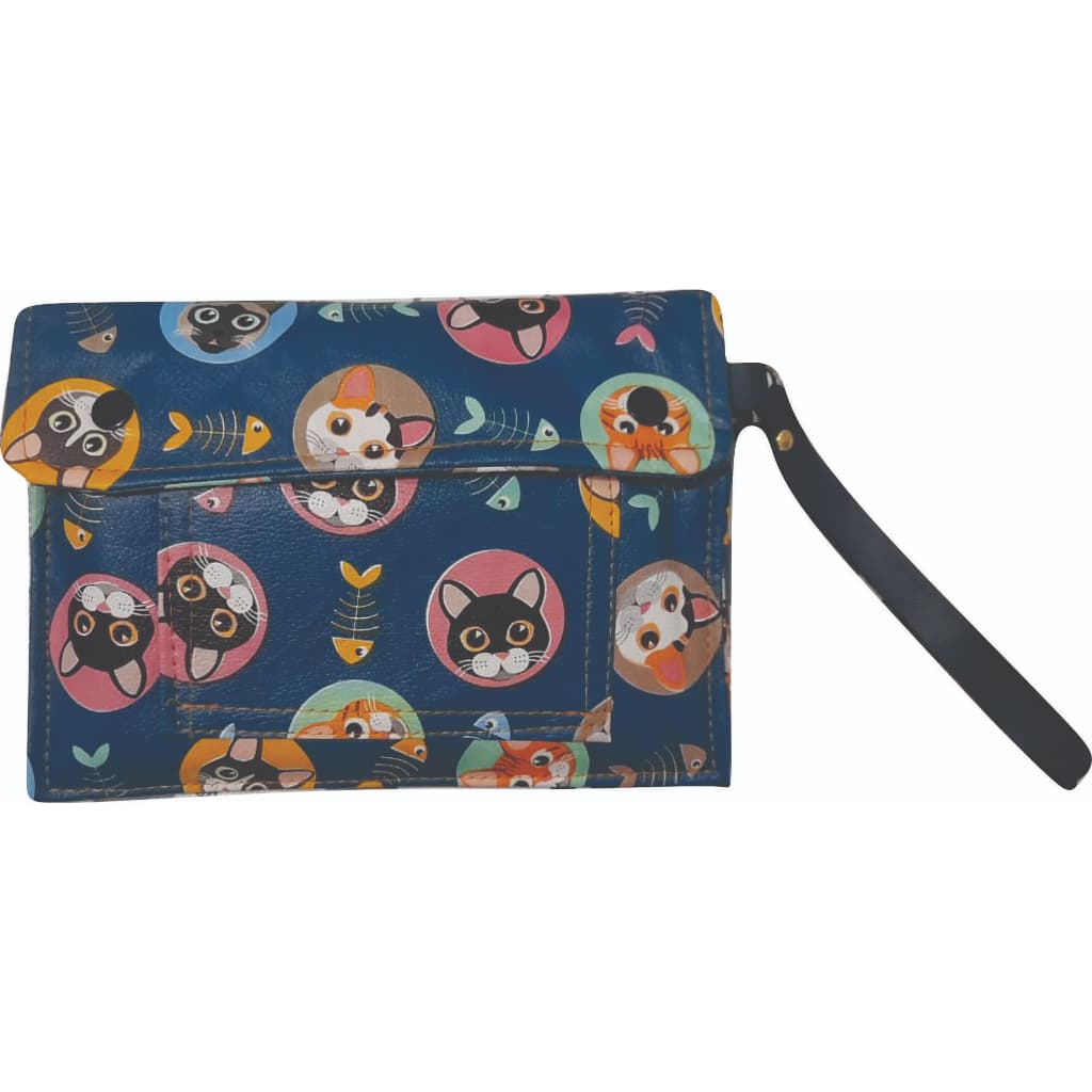 carteira de mão estampada gatinhos