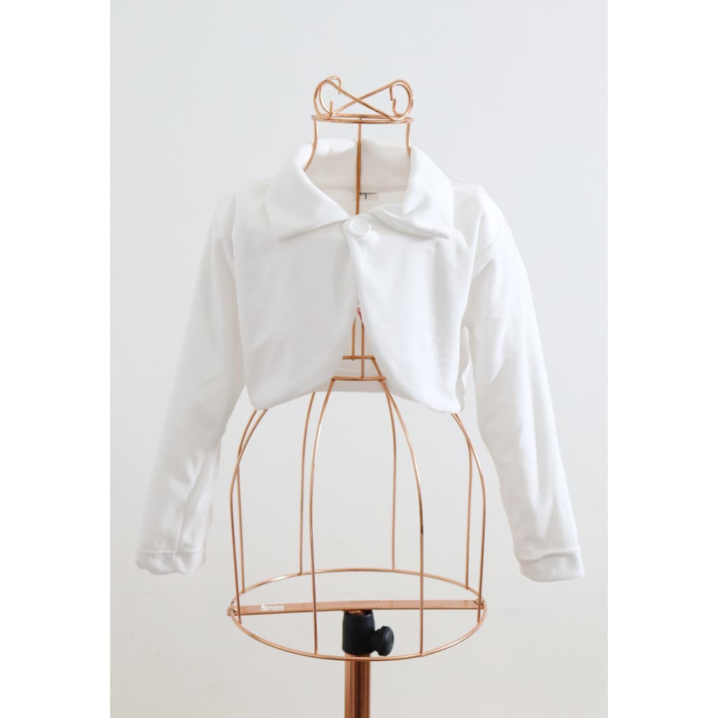 Bolero Infantil Menina inverno Plush Manga Longa Roupa de Batizado Branco, Daminha Festa Casamento 1 Ao 16 Anos