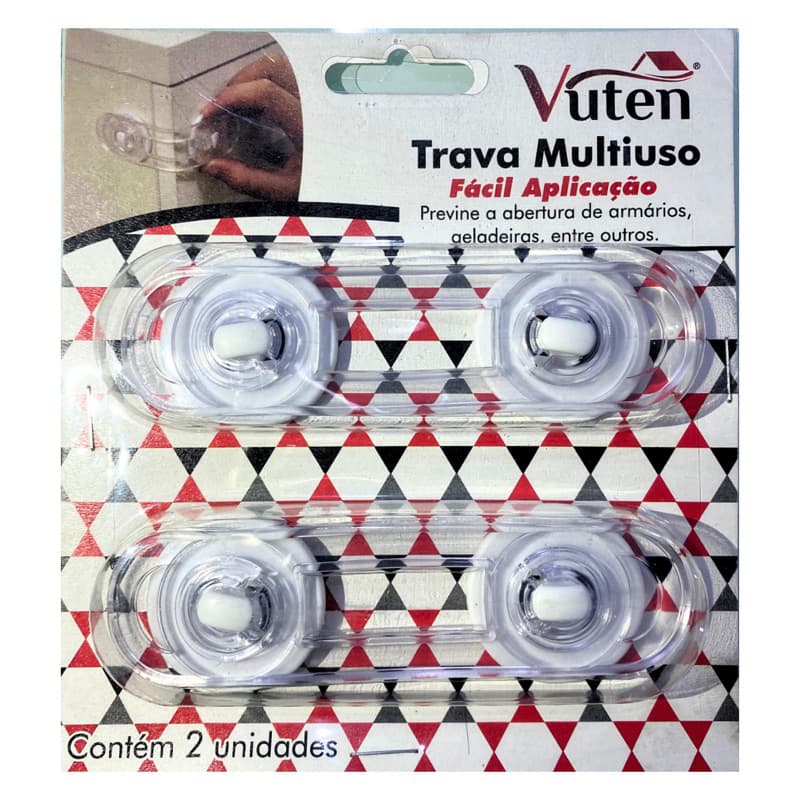 Kit com 4 Trava para gaveta, porta, armário, geladeira, segurança para bebe