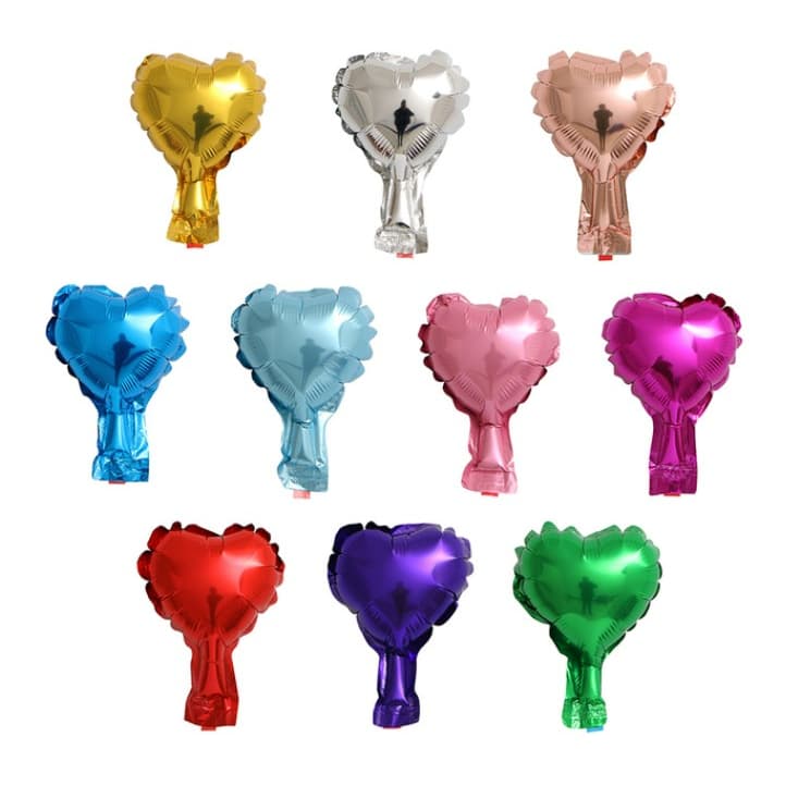 12 Balão Coração Metalizado Topo De Bolo 5 Polegadas 12cm