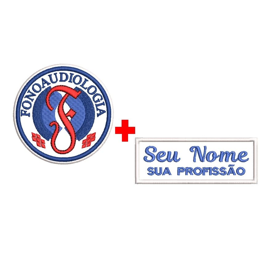Patch Bordado - Fonoaudiologia + Seu nome