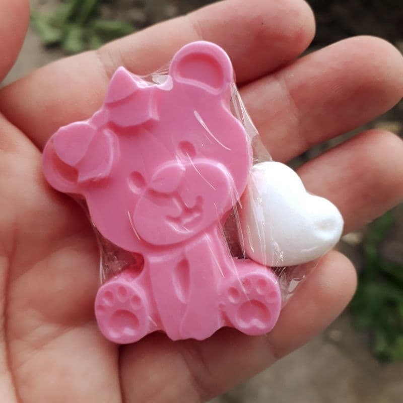 30 Ursinho + 30 Coração Em Sabonete Para Lembrancinha Menina Menino