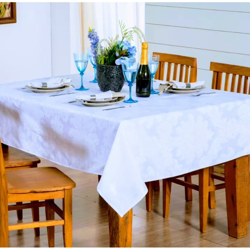 Toalha de Mesa Luxo 8 e 6 e 4 Lugares Jacquard  Tecido Grosso Para Forro de Mesa
