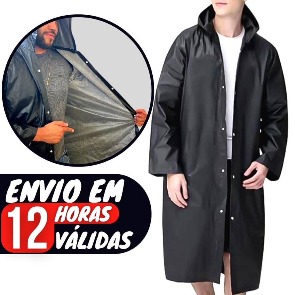 Capa De Chuva Adulto Reforçada Corta Vento Jaqueta Impermeável Obras