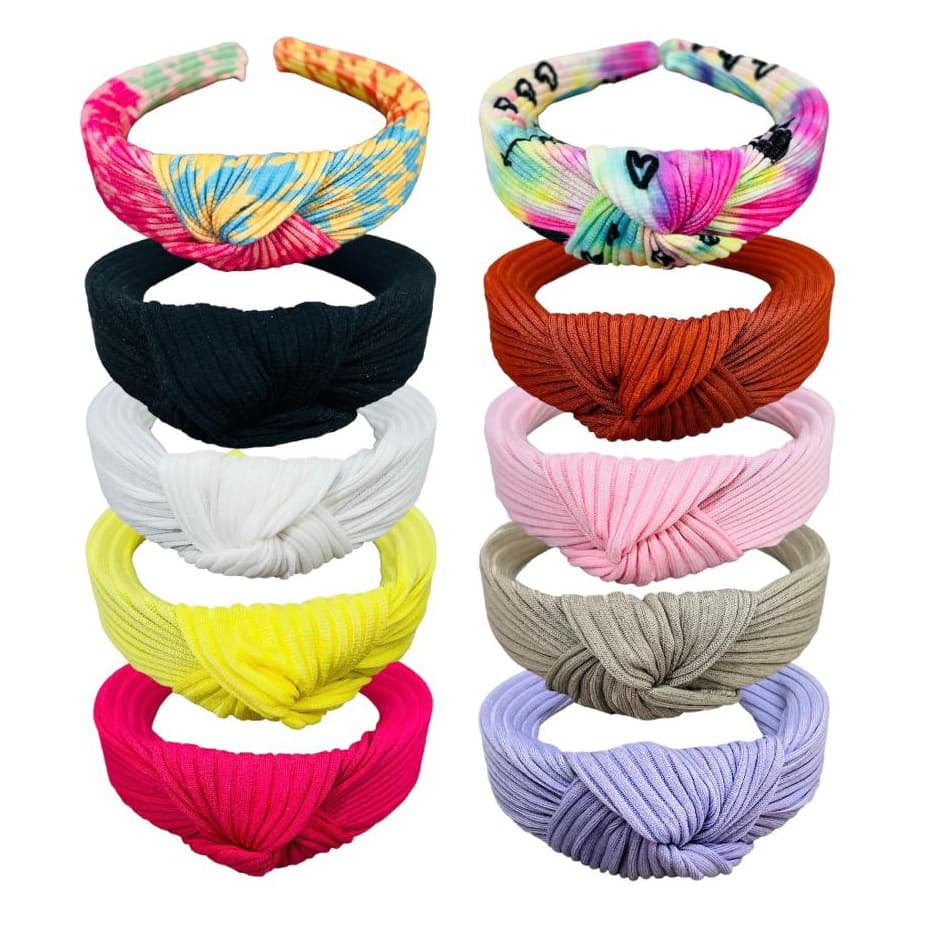 Tiara nó turbante tecido canelado feminina adulto e infantil