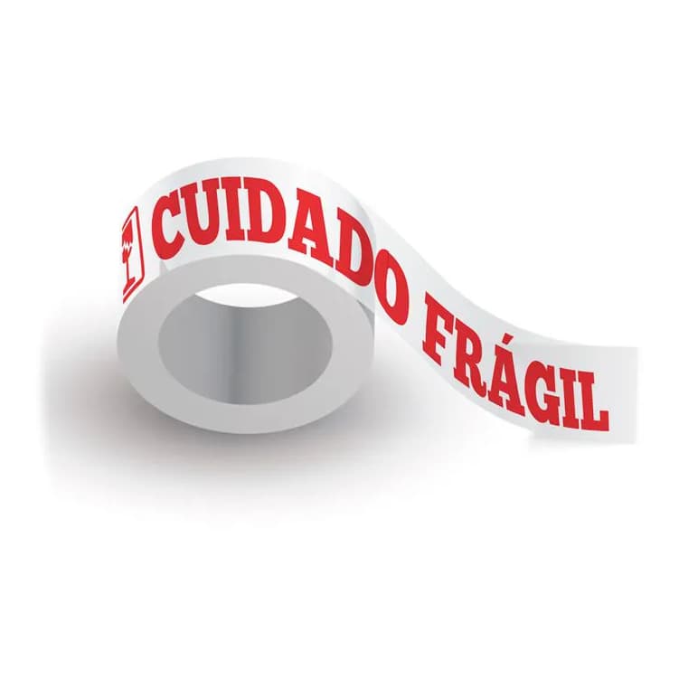 Fita Adesiva Cuidado Fragil 48mmX100 Metros Cola Forte