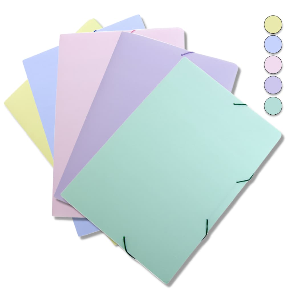 Pasta com aba elástico ofício linho serena Dello tons pastel