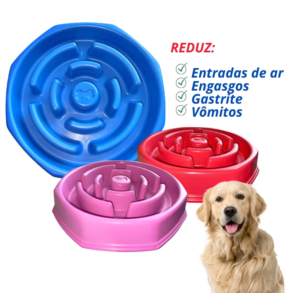 Pote De Ração Lento Educativo Interativo Cães Adestramento Comedouro Cachorro