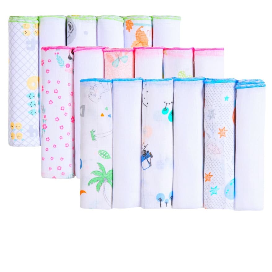 KIT PANINHO DE BOCA BEBÊ COM 6 UND 100% ALGODÃO 30x30cm PREMIUM 100% ALGODÃO BABETE