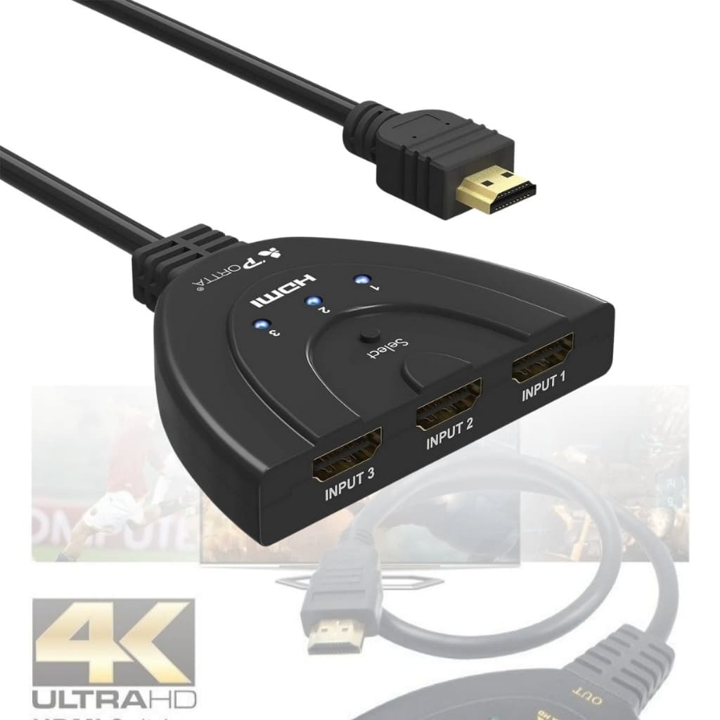Switch Hdmi 3 Portas Cabo Divisor Multiplicador Hub Divisor Entradas Hdmi Na Tv