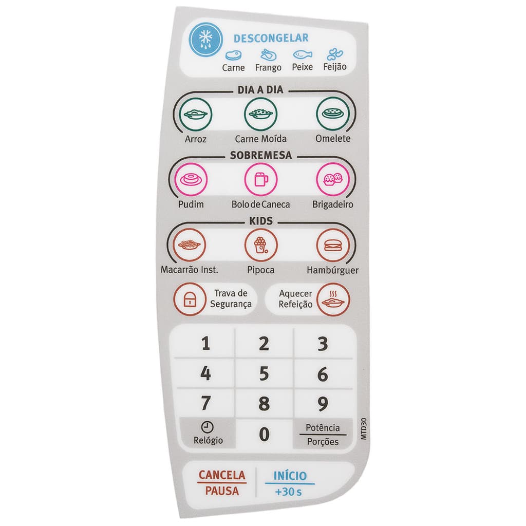 TECLADO MEMBRANA MICROONDAS MTD30 MTD 30