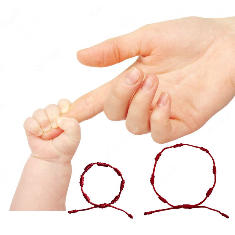 Pulseira 7 nós Bebes infantil e adulto Pulseira Kabbalah para bêbe contra mal olhado