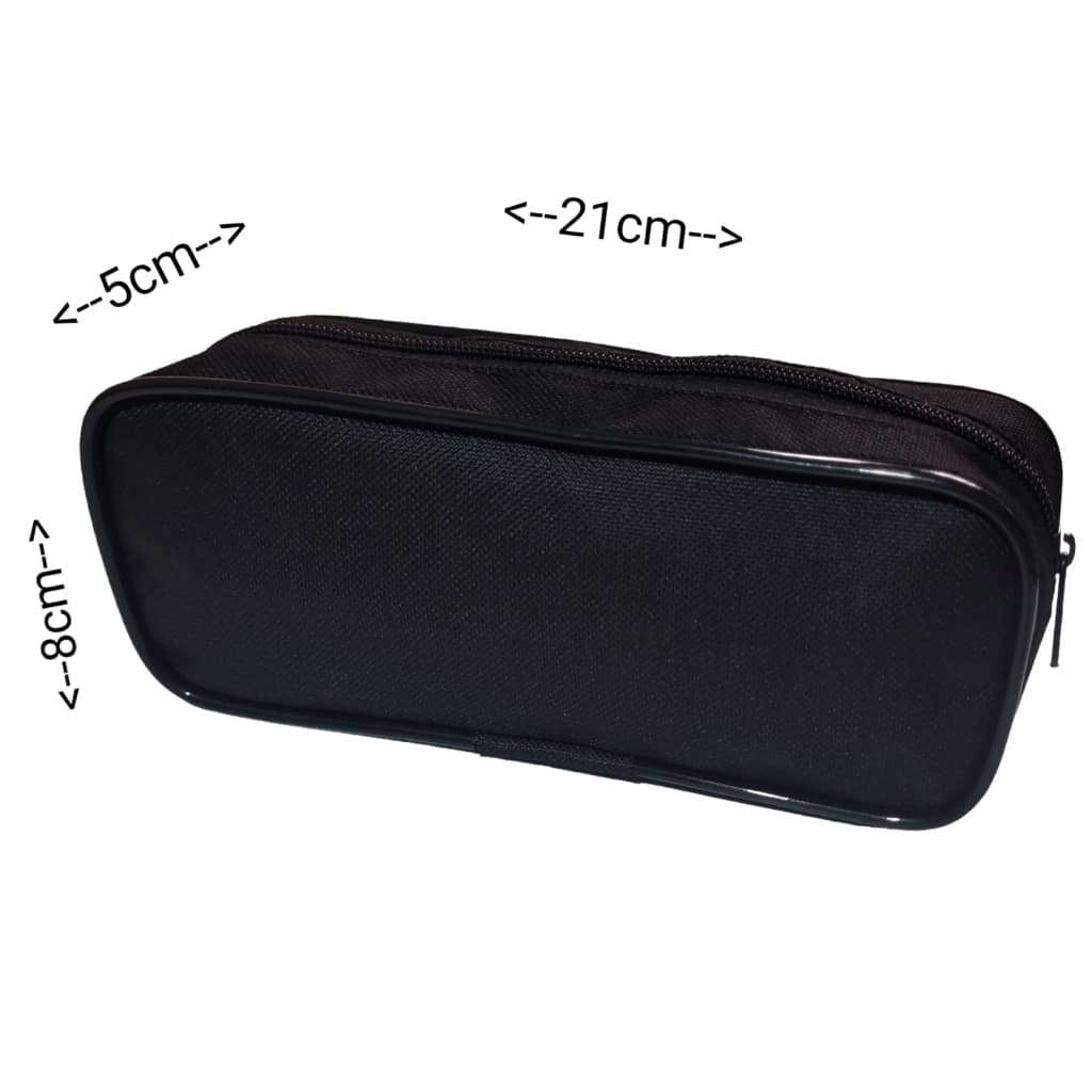 ESTOJO ESCOLAR PRETO COM FRISO CONTENDO 1 REPARTIÇÃO