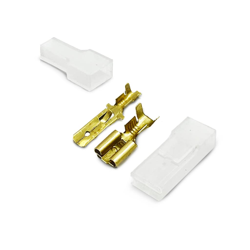 Kit 100 Terminal Encaixe Femea 6,3mm + espadão Macho 6,3 + 100 Capas Isolante