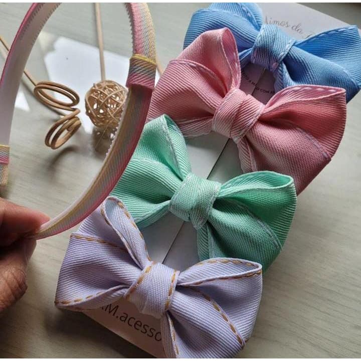 Kit tiara adaptável com 4 laços