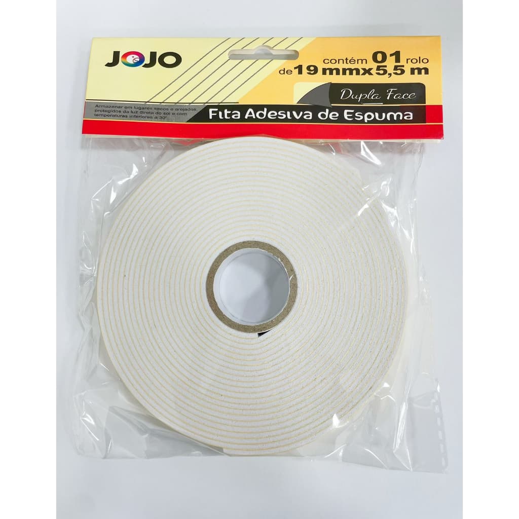 Fita Banana Adesiva de Espuma Dupla Face 19mm x 5,5m Profissional