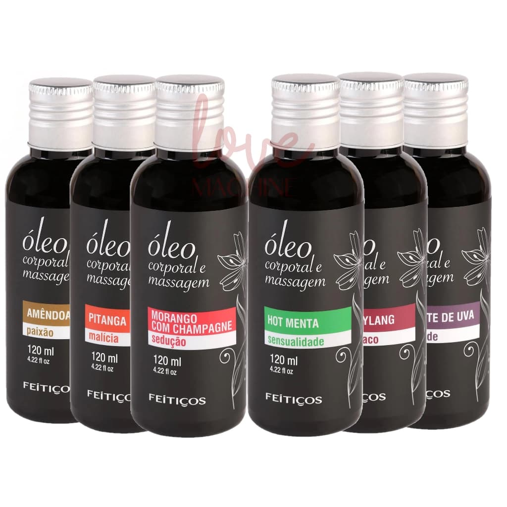 Oleo Massagem Corporal Feitiços Relaxante 120ml - Vários Aromas