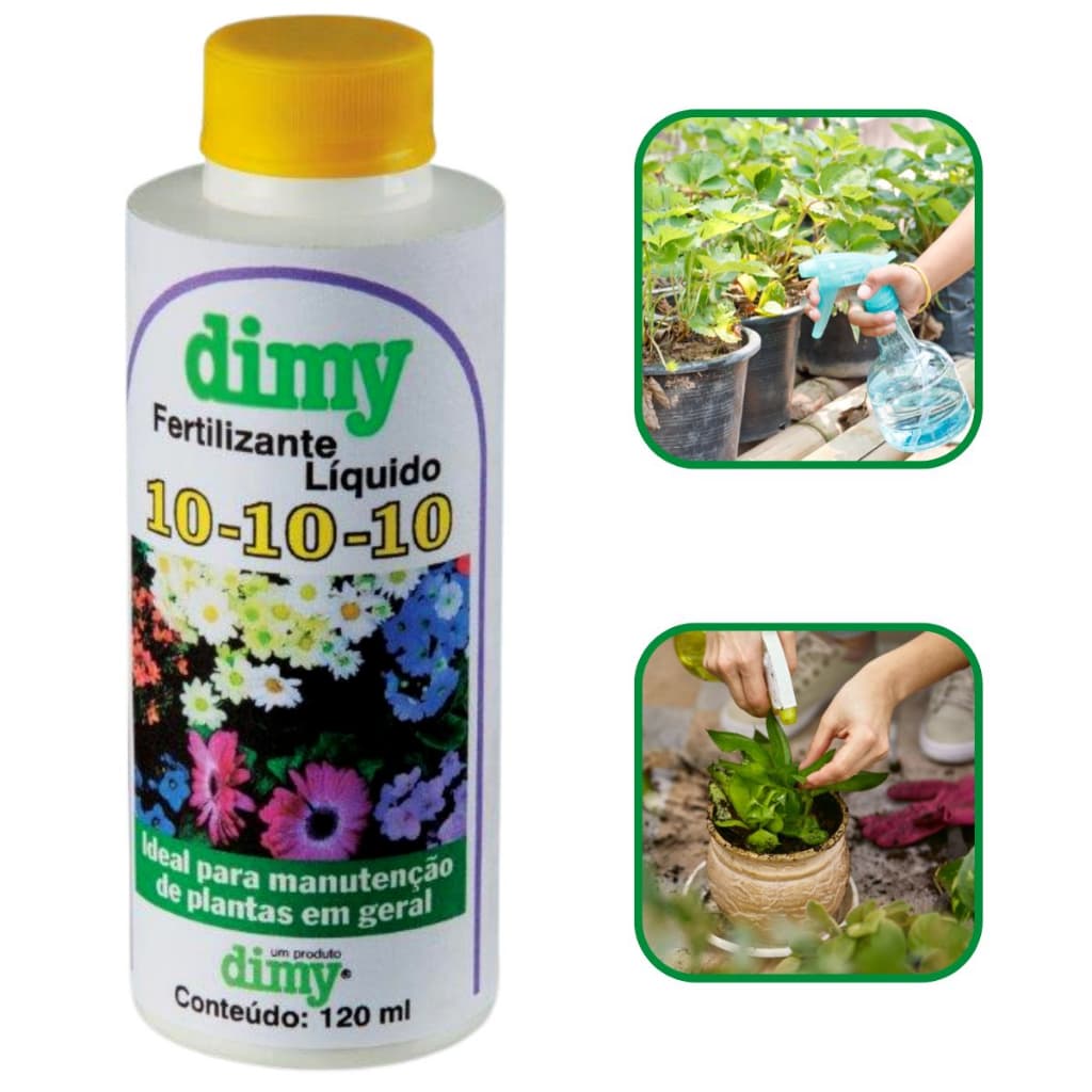 Fertilizante Mineral 10-10-10 Concentrado 120ml - Dimy