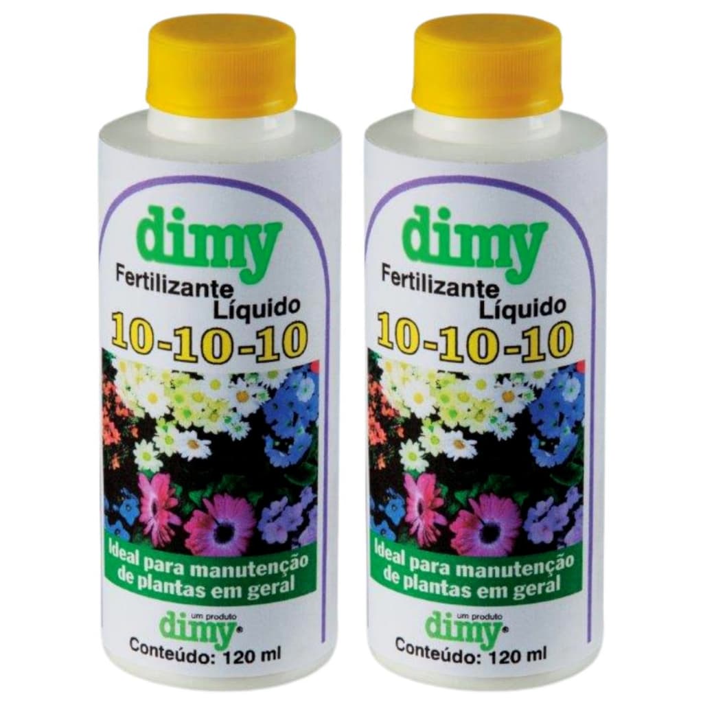 Kit 2 Fertilizante Mineral 10-10-10 Concentrado 120ml - Dimy