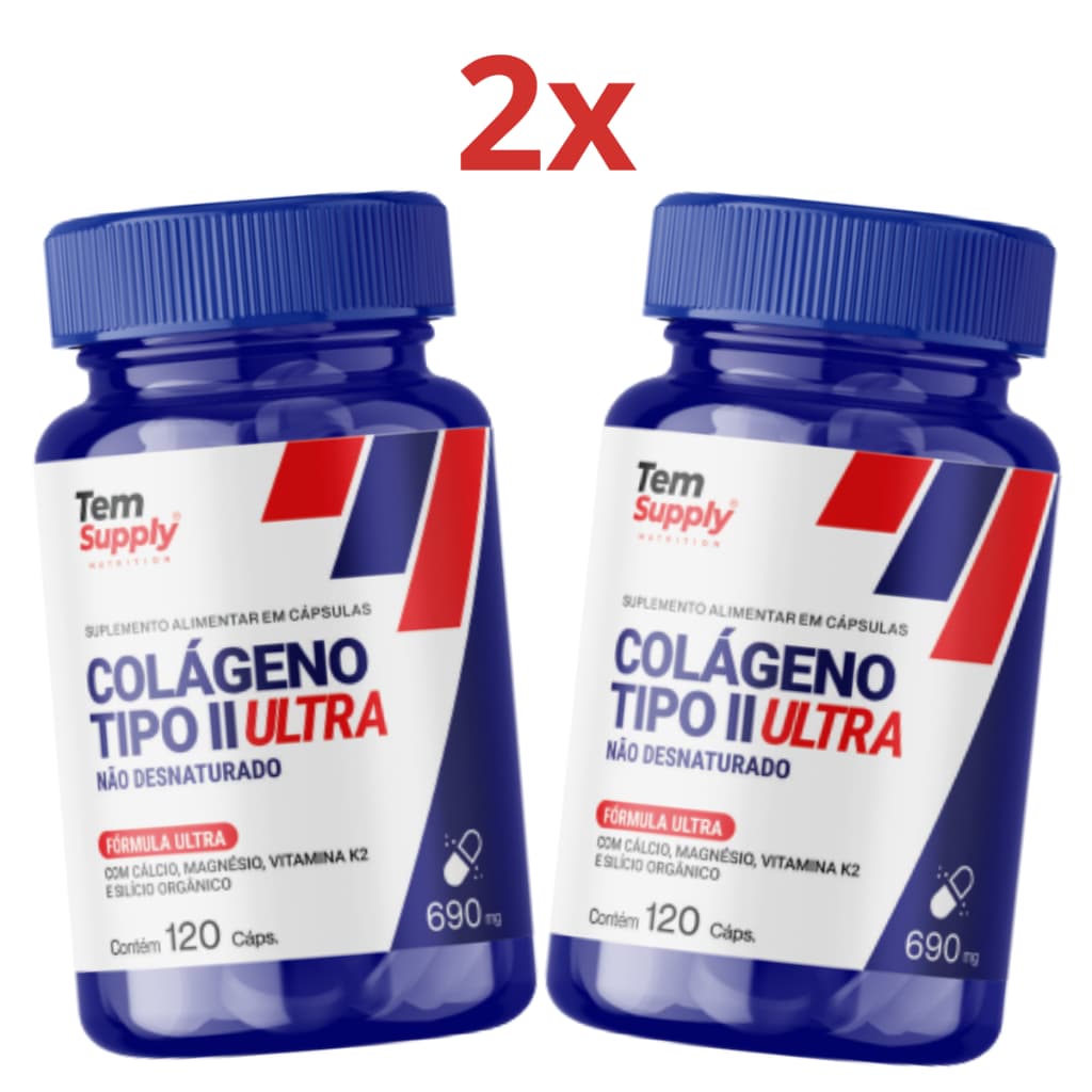 Kit Colageno Tipo 2 Ultra Tem Supply 240 Cáps 690mg