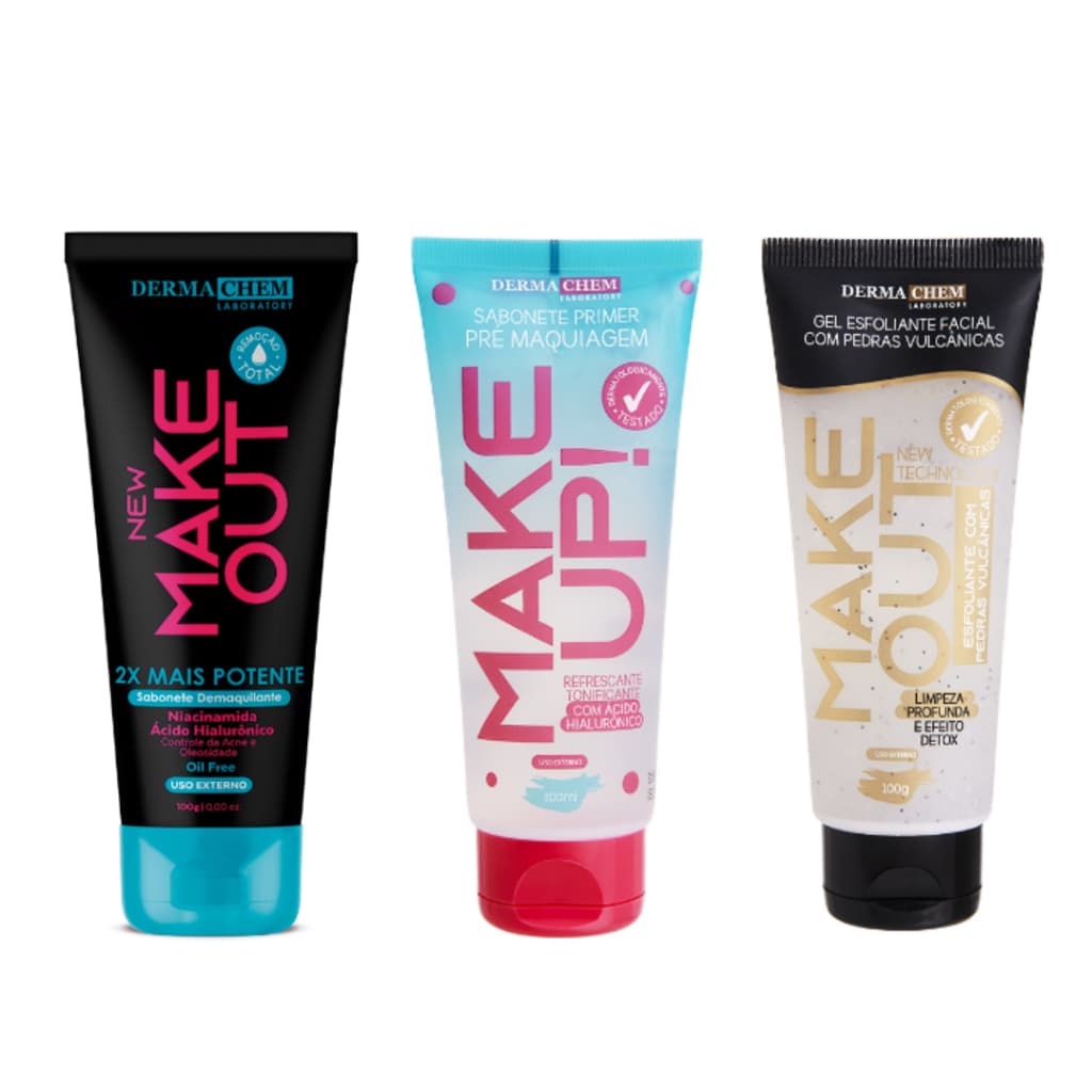 Linha DermaChem MakeUp/MakeOut - Sabonete e Esfoliante